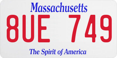 MA license plate 8UE749