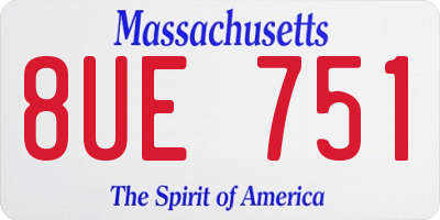 MA license plate 8UE751