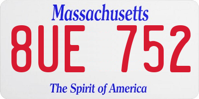 MA license plate 8UE752