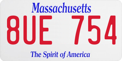 MA license plate 8UE754