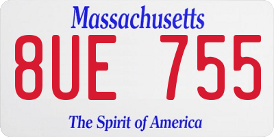 MA license plate 8UE755