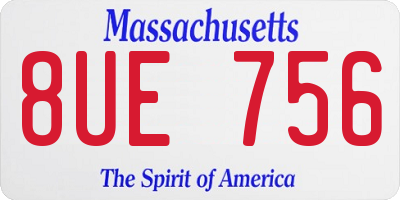 MA license plate 8UE756