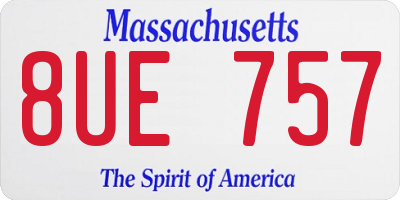 MA license plate 8UE757