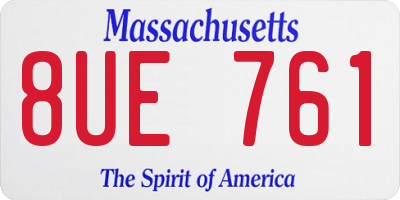 MA license plate 8UE761