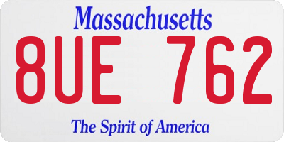 MA license plate 8UE762