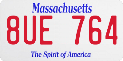 MA license plate 8UE764
