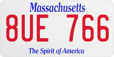 MA license plate 8UE766