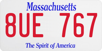 MA license plate 8UE767