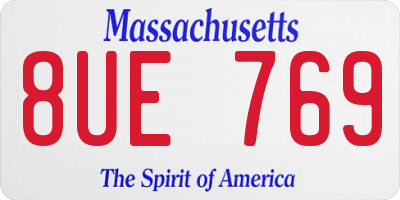 MA license plate 8UE769
