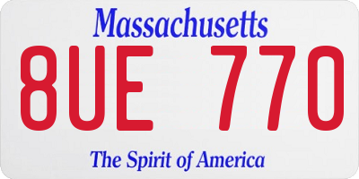 MA license plate 8UE770