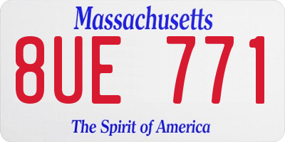 MA license plate 8UE771