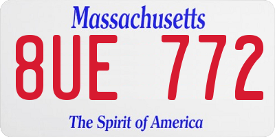 MA license plate 8UE772