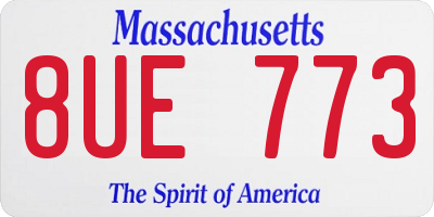 MA license plate 8UE773