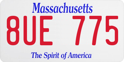 MA license plate 8UE775