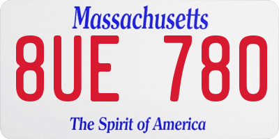 MA license plate 8UE780
