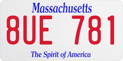 MA license plate 8UE781