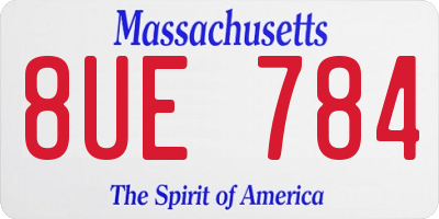 MA license plate 8UE784
