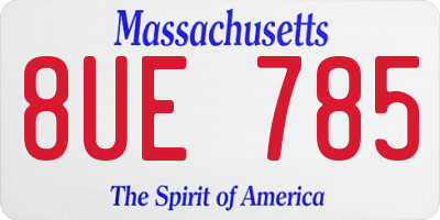 MA license plate 8UE785