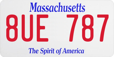 MA license plate 8UE787