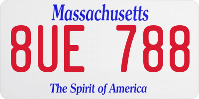 MA license plate 8UE788