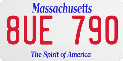 MA license plate 8UE790