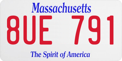 MA license plate 8UE791