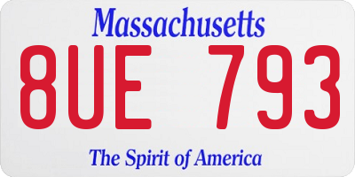 MA license plate 8UE793