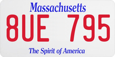MA license plate 8UE795