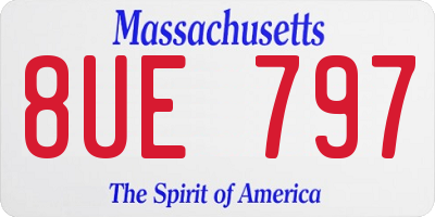 MA license plate 8UE797