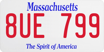 MA license plate 8UE799