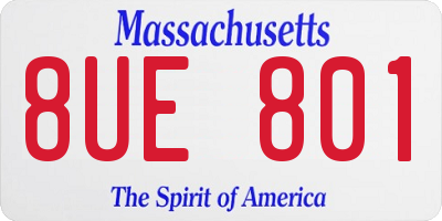 MA license plate 8UE801