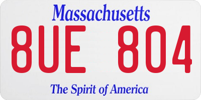 MA license plate 8UE804