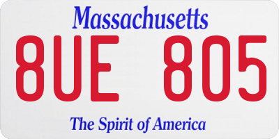 MA license plate 8UE805