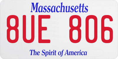 MA license plate 8UE806