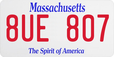 MA license plate 8UE807