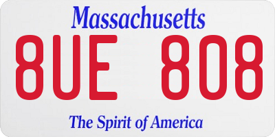 MA license plate 8UE808