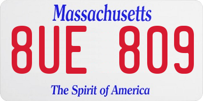 MA license plate 8UE809