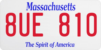 MA license plate 8UE810