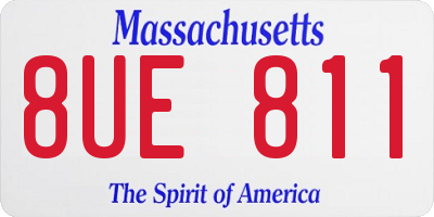 MA license plate 8UE811