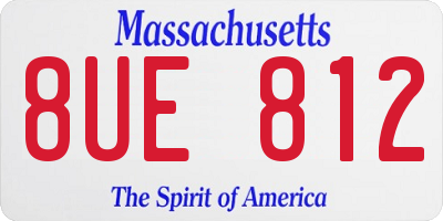 MA license plate 8UE812
