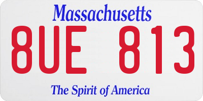 MA license plate 8UE813