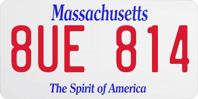MA license plate 8UE814