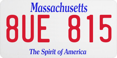 MA license plate 8UE815