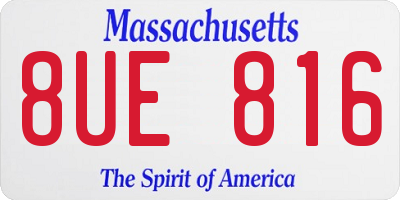 MA license plate 8UE816