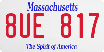 MA license plate 8UE817