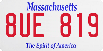 MA license plate 8UE819