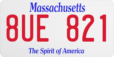 MA license plate 8UE821