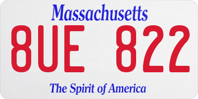 MA license plate 8UE822