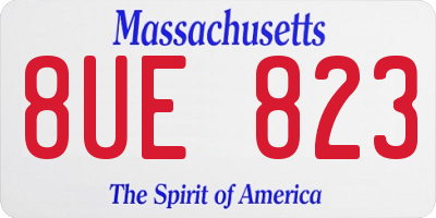 MA license plate 8UE823