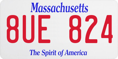 MA license plate 8UE824